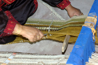 Beduin woman weaving