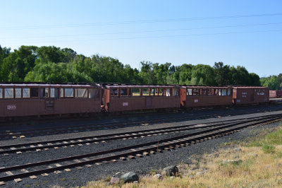 36 Older passenger cars converted from box cars