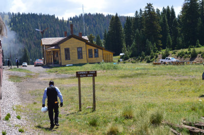 31 Summit reached train is inspected before heading down the long grade to Antonito