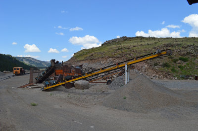 45 Ballast crusher and blue skys to the west