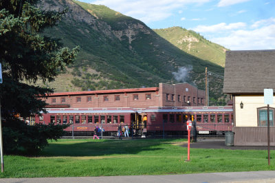 3 Looking from street toward the trains and buildings of the DSNG