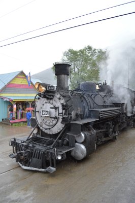 42 As our train waits to leave the 486 has brought the third train into Silverton