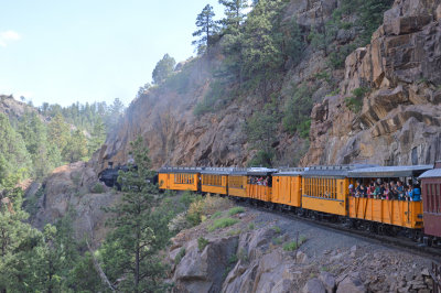 53 Our train winds around the rock ledge on the High Line