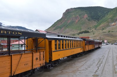 37 AS our train leave Silverton the third train is waiting to leave