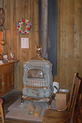Wood stove in Pickle Barrel