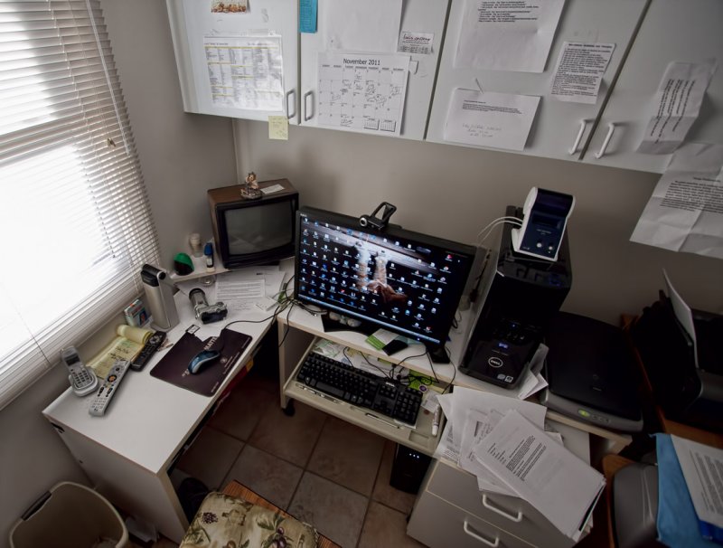 So you think YOUR desk is a mess?