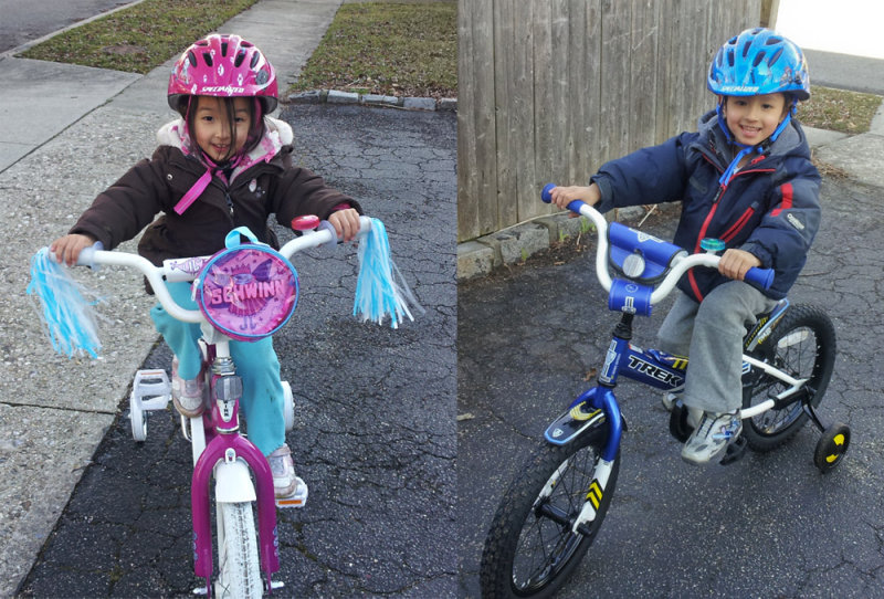On Their New Bikes