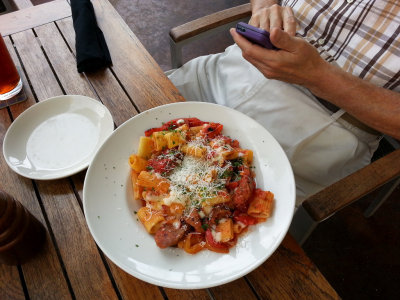 Sausage and Peppers with Rigatoni at Travinia Restaurant