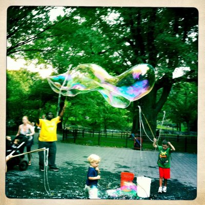 The Bubble Man in Central Park 1