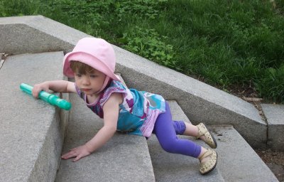 going down stairs