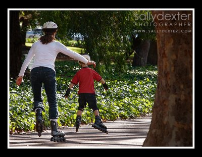 rollerblade in the park