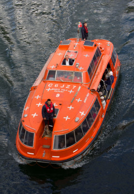 Transferring to shore by ship's tender