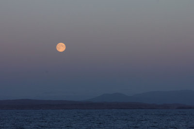 Moonrise over Norwegian coast