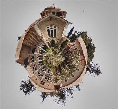 Old Photo of Latrun Monastry as a Planet.