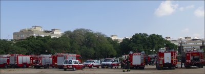 Firefighters Conference in my park this morning
