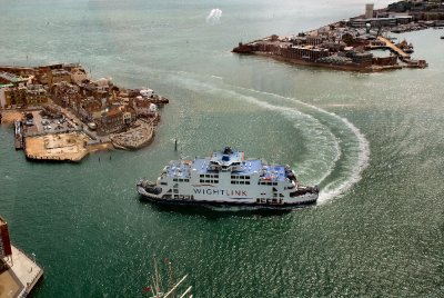 Isle of Wight car ferry arriving a Portsmouth