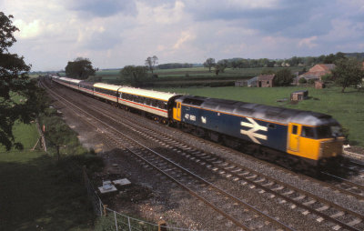Class 47 661 at speed on the East Coast Mainline - July 1988.