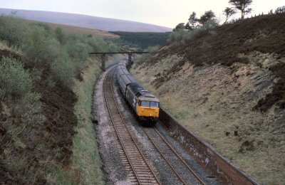 Class 47 Approaching Dent Station 1987.