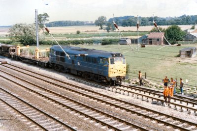 Class 31 on track maintenance Sunday  13 August 1989.