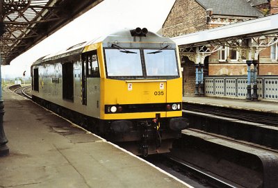 Class 60 035 at Middlesborough - 15 June 1991.
