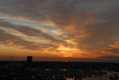 Sunset over Gosport Marina.