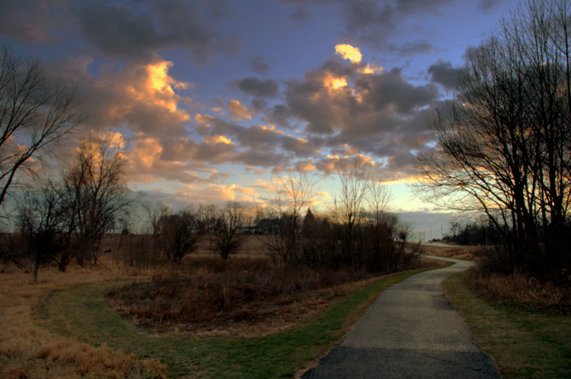 Cold winter morning walk