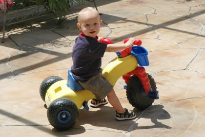 Brooks on his three wheeler