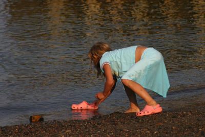 Washing The Pink Shoe