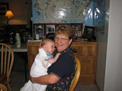 Nancy holding Liam