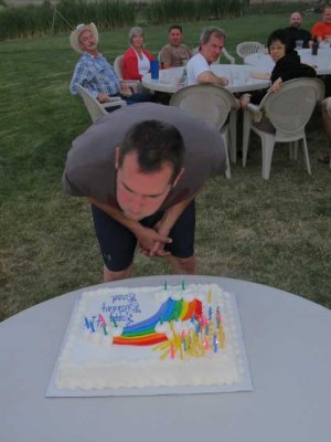 Blowing out the candles