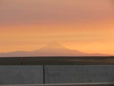 Mt Hood glows orange