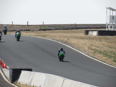 Bikes down the straight