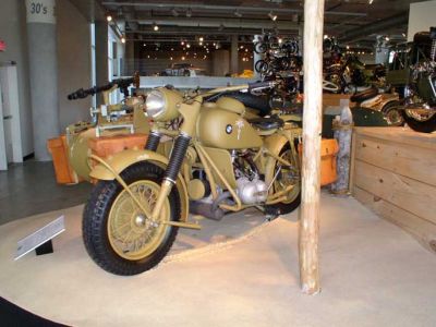 WW2 BMW with sidecar mounted machine gun