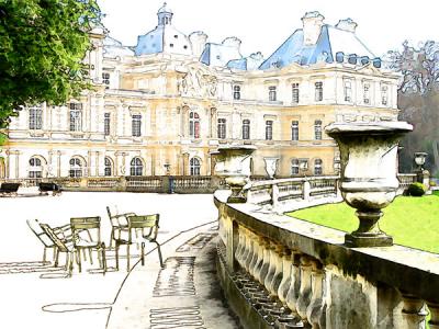 Rail and Urns: Luxembourg Gardens