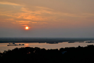 sunset over the Amur River