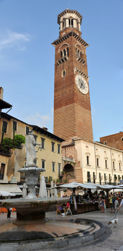 Piazza delle Erbe with the Torre dei Lamberti