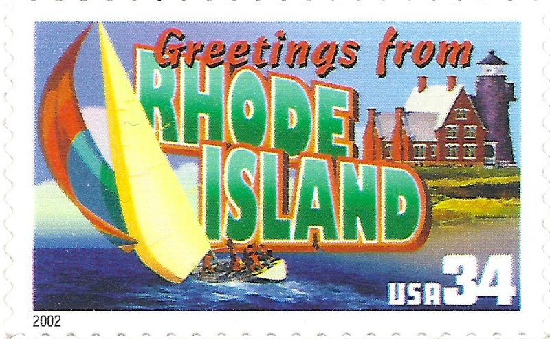 Greetings from Rhode Island USA Postage Stamp