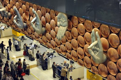 Arrivals area of Delhi Terminal 3