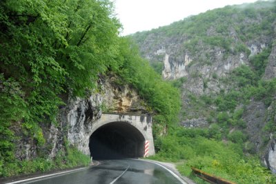 Tunnel on the road from Mokra Gora, Serbia, to Višegrad