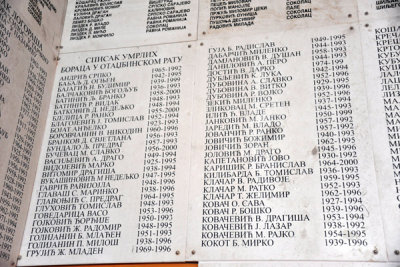 The walls of Sokolica Monastery are incribed with the names of 4,000 Serbs who died during the Bosnian War