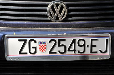 Croatian pre-EU License Plate