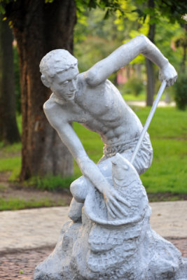 Sculpture of a boy with a fishing net, Kiev