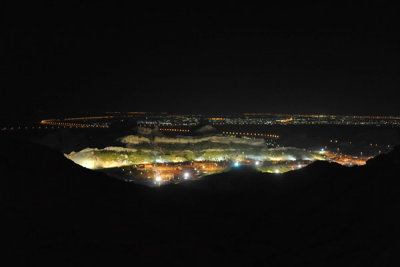 View of Green Mubazzarah from Jebel Hafeet at night