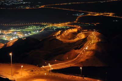 Jebel Habeet Road at night