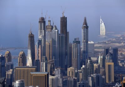 Dubai Marina with the Burj al Arab