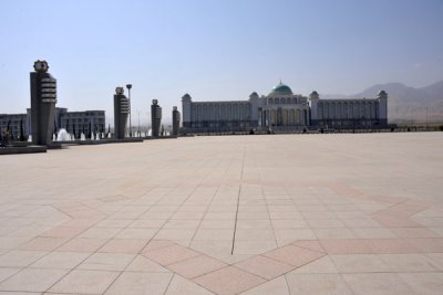 Vast empty square in front of the Constitution Monument - site of 2012s new years festivities
