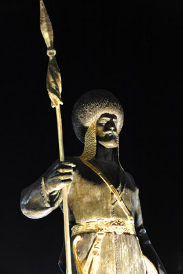 Turkmen spearman statue