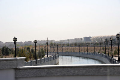 Crossing the new river of Ashgabat