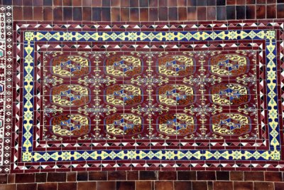 Tiles in the style of Turkmen carpets - Lenin Square