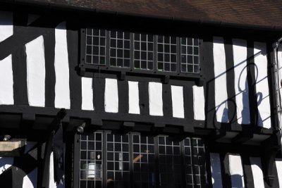 Detail of a Tudor-style house, Wood Street, Stratford-upon-Avon